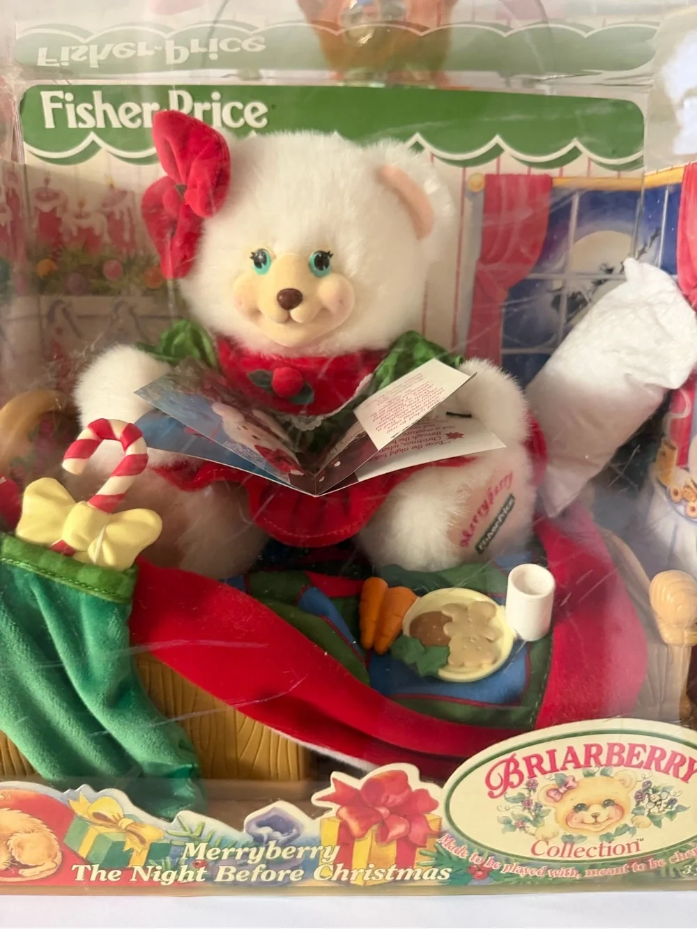 Fisher-Price Briarberry Merryberry Plush in White and Red with Green Accents